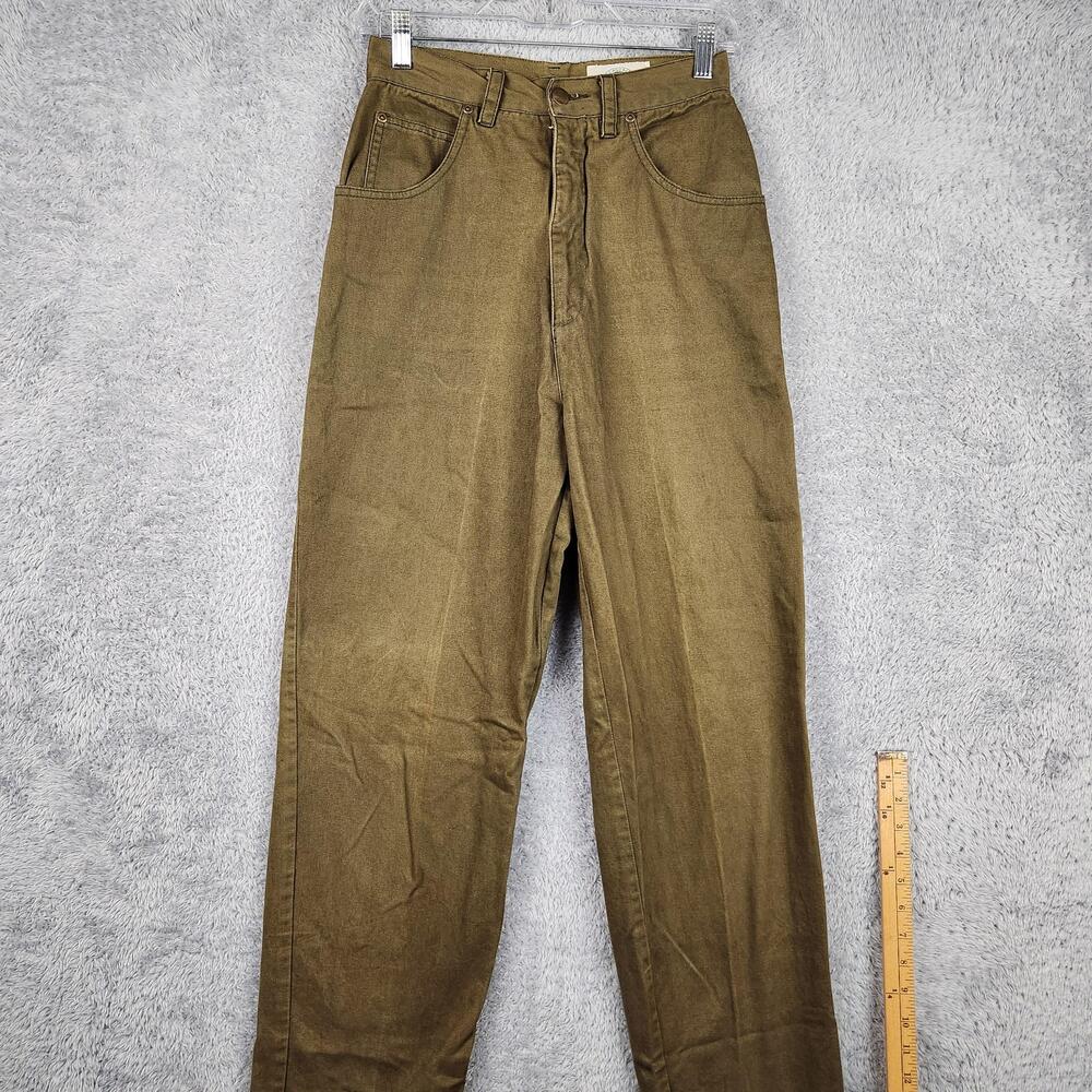 Vintage Tall Girl Jeans Womens 8 Tall Green High Rise Tapered Denim 80s 90s Boho